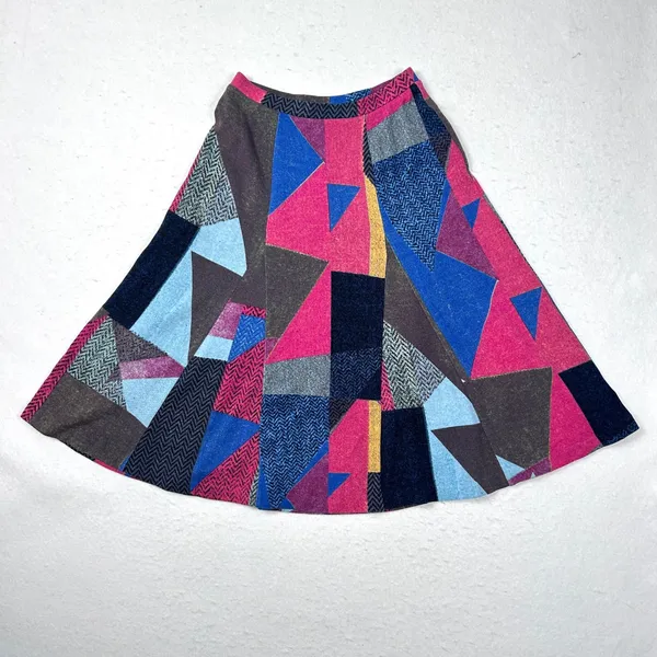 Maeve Anthropologie A-Line‎ Midi Skirt Women XS Geometric Flare Office Siren 90s - Image 3