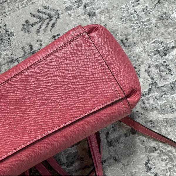 Coach Mini Brooke Carryall Satchel Pink Glitter Crossgrain Leather Gold - Image 8