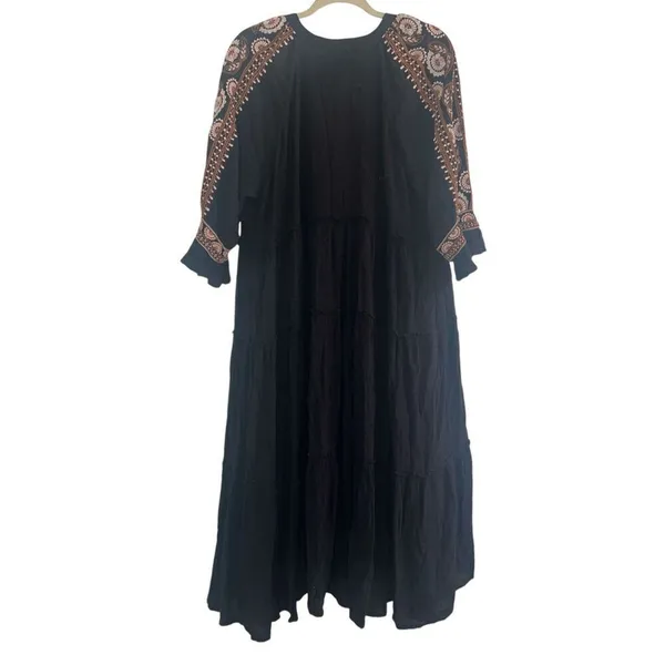 ✨En CrèMe | Way Of Life Cotton Embroidered Black Sz Large Mididress✨ - Image 6