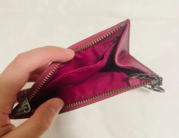 Coach canvas coin purse with star print Cranberry Color - Image 4