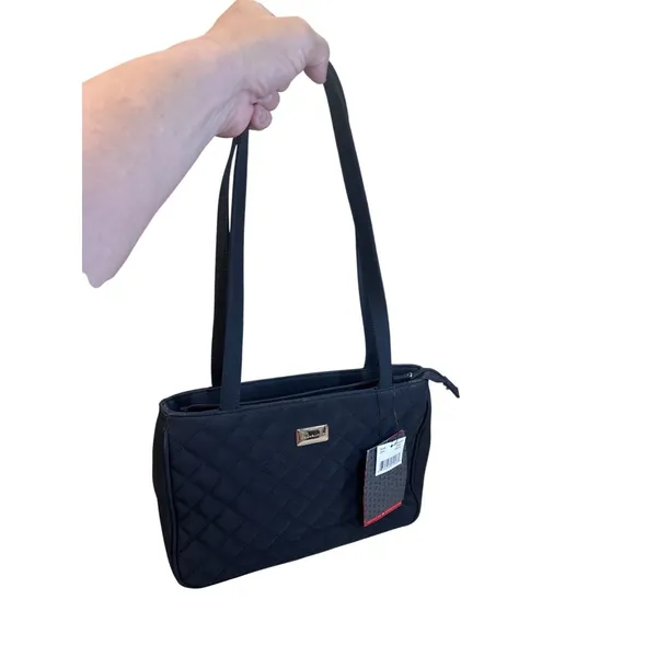 Frankie Johnnie womens black quilted Shoulder hand bag SKU8145 - Image 14