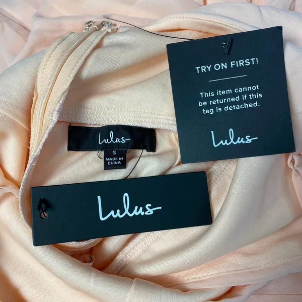 Lulus NWT Brilliant Perfection Blush Pink Cold-Shoulder Tiered Maxi Dress Size S - Image 2