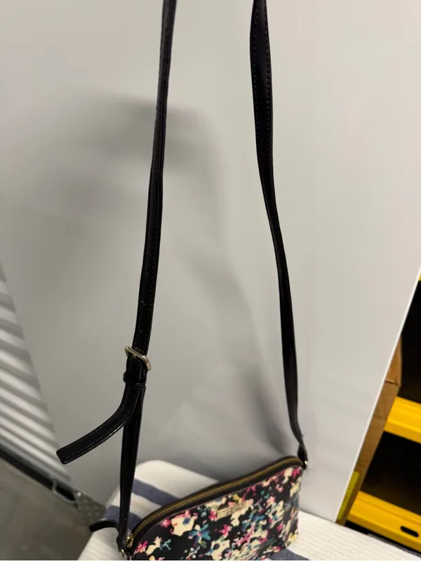 Kate Spade New York Floral Crossbody Bag Black Multi Satchel Purse - Image 7