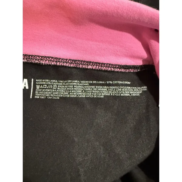 Victoria's Secret PINK Yoga Leggings Black Pink Glitter Logo Fold Over Waist y2k - Image 5