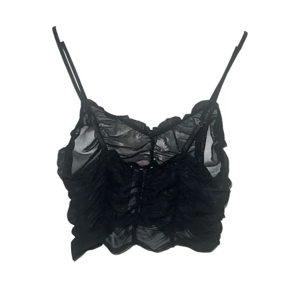 ✨Savage X Fenty GATHERED MESH BLACK CAVIAR SZ SMALL CAMI✨ - Image 6