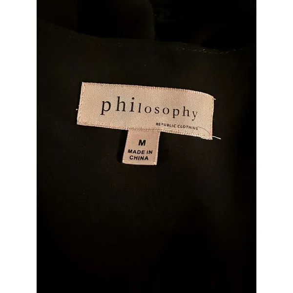 Philosophy Black Short Sleeve Top Medium - Image 2