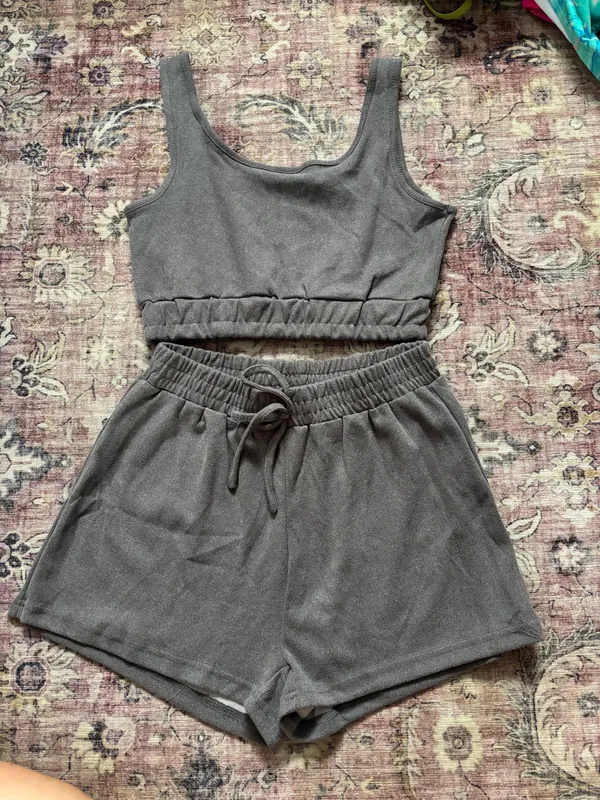 SHEIN Grey and White Matching Lounge Sets - Image 3