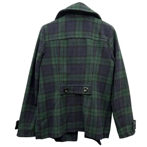 St.‎ John's Bay Women's Plaid Peacoat Preppy Academia Y2K Wool Blend Outerwear S - Image 2