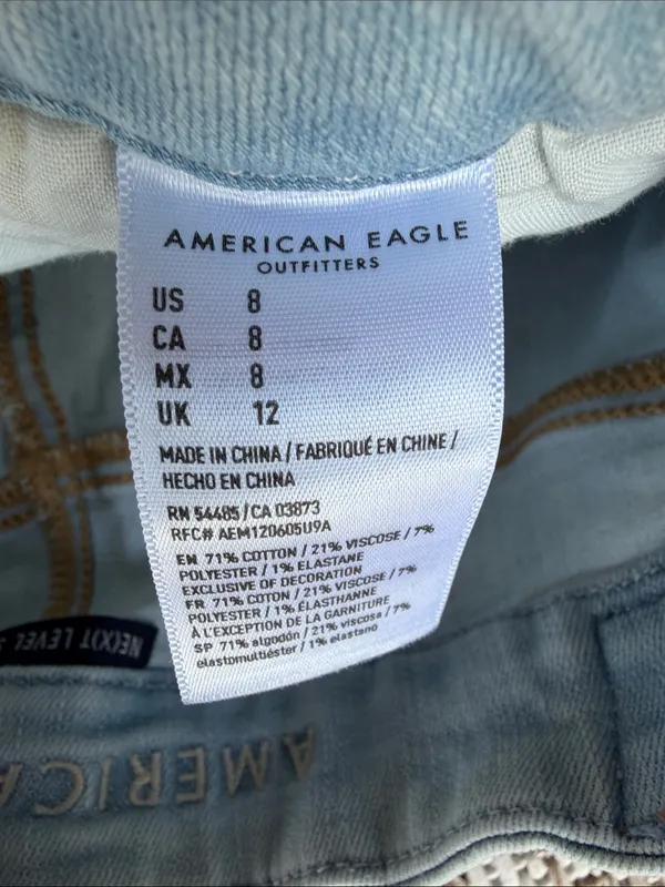 American Eagle Outfitters Light Blue Denim Cutoff Shorts - Image 2