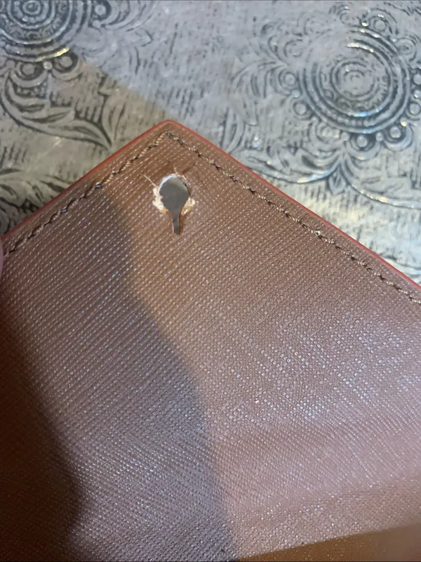 Fossil Orange and Brown Wallet Change Purse - Image 6