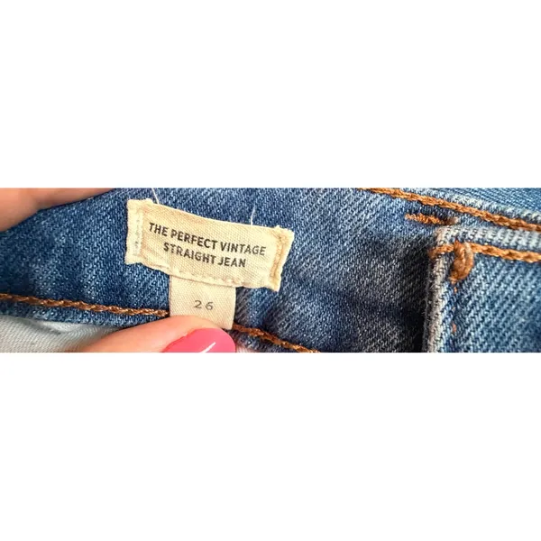 Madewell Perfect Vintage Straight Jeans 26 Blue High Rise Stretch Denim Women's‎ - Image 7