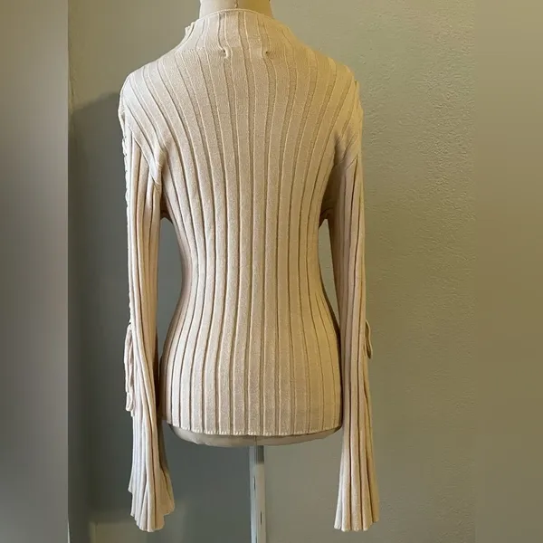 Buckle Wide Ribbed Sweater Size M - Image 8