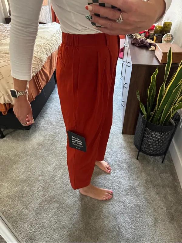 Lulus Sophisticated Company Rust Red Straight Leg Trouser Pants - Image 10
