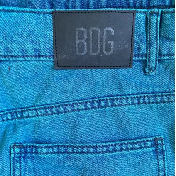 BDG Urban Outfitters High Rise Baggy Distressed‎ Jeans Teal Blue NWT 28 - Image 5