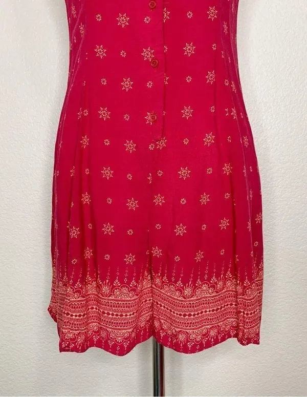 NWOT Mudd Women’s Size Large Red Floral Romper - Image 3
