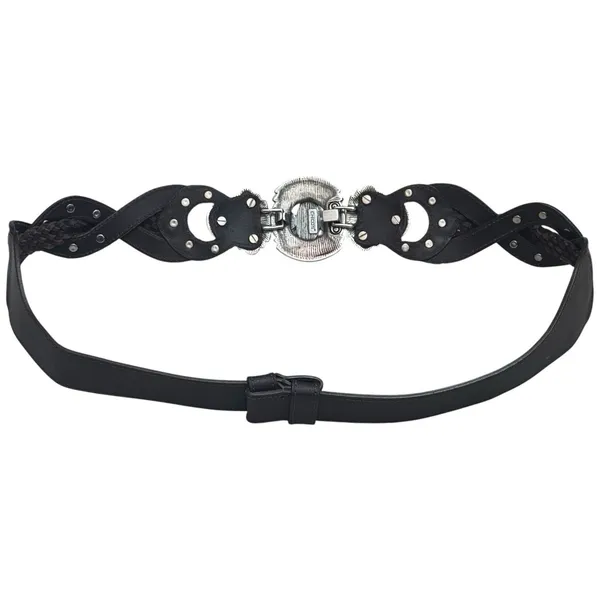 Chico's Genuine Leather Belt Silver And Gold Ornate Buckle Rodeo‎ Boho Luxury - Image 6
