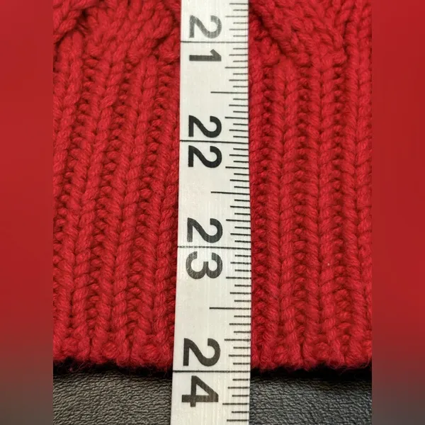Chaps Red Cowl Neck Cable Knit Sweater Size M - Image 10