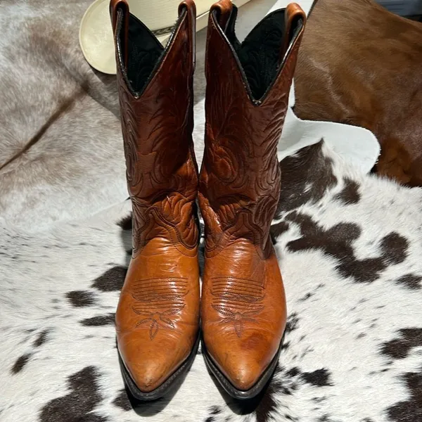 Vintage Real Leather Cowboy Boots Festival Rave Burning‎ Man T1 - Image 5