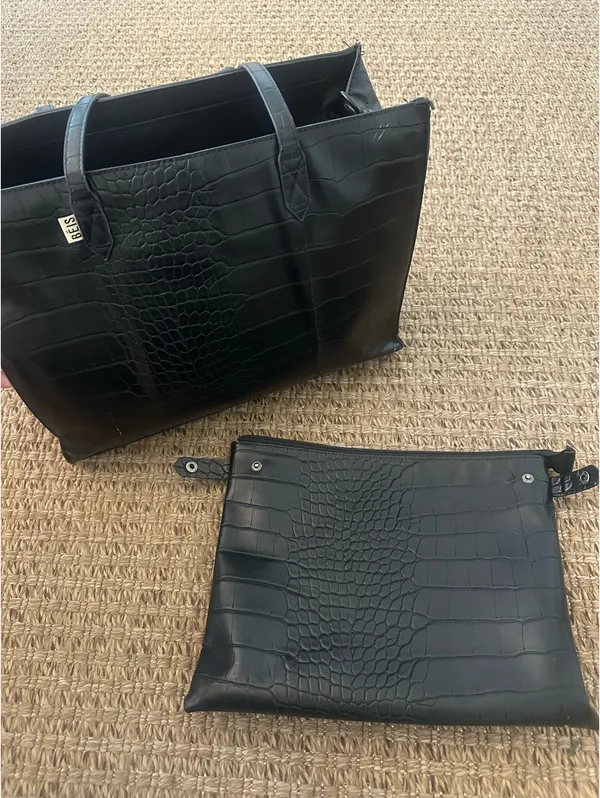 BEIS Work Tote in Black Crock - Image 5