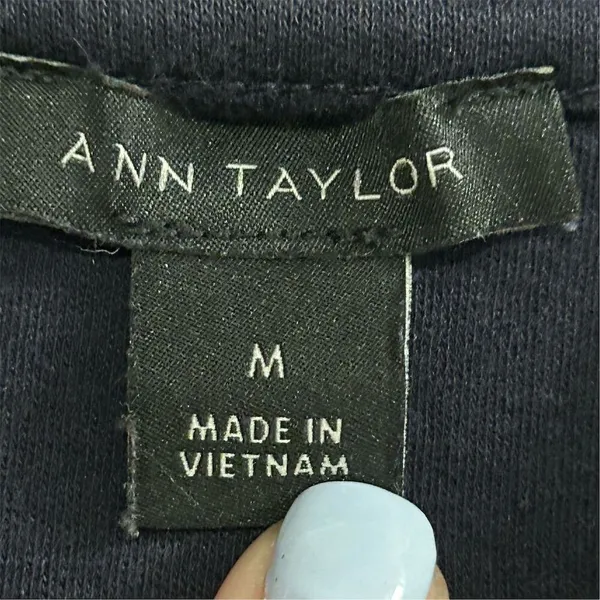 Ann Taylor‎ Women's Blue Mock Neck Short Sleeve T-Shirt M - Image 7