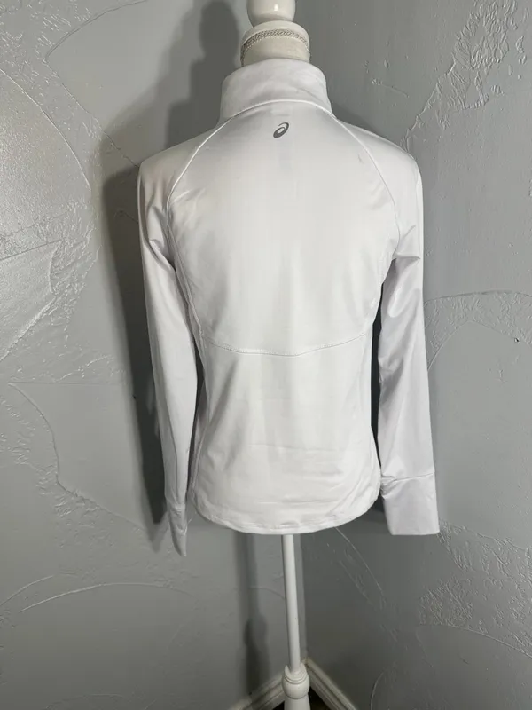 Asics White Zip-Up Athletic Jacket - Image 5