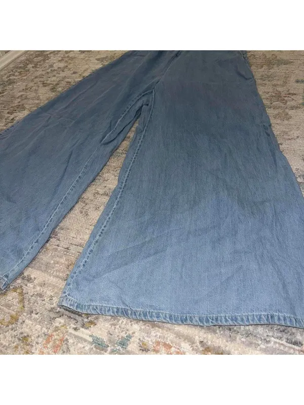Mango Siros Pull-On Wide Leg Denim Pants - Image 4