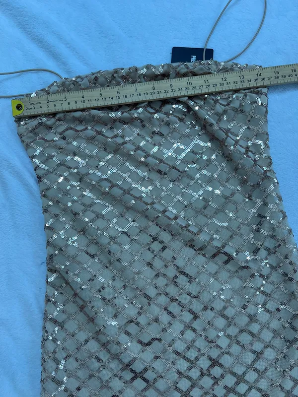 PrettyLittleThing Gold Sequin Mini Dress size 4 - Image 9