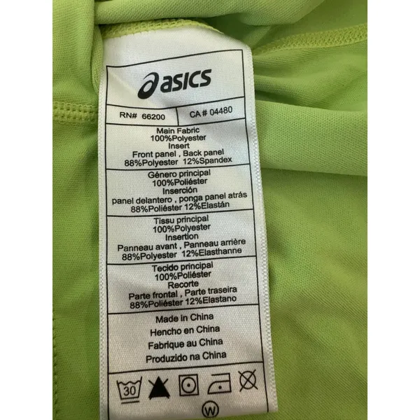 ASICS Running Shirt Women M Lime Green Short‎ Sleeve Breathable Sporty Athletic - Image 7