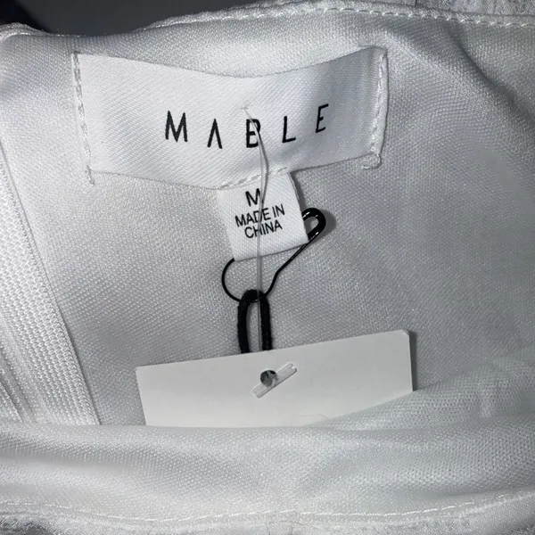 Mable White‎ Bow Sleeve Crop Barrett Peplum Fairy Coquette Top Size Medium New - Image 5