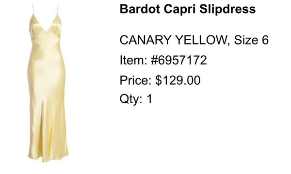 Butter Yellow Slip Dress Size 6 - Image 5