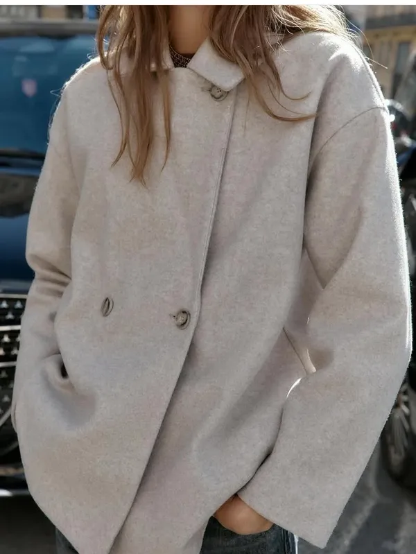 Zara soft double breasted coat - Image 2