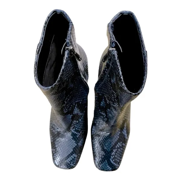 Sam Edelman Womens CODIE leather Navy Ankle Boots Shoes 6.5M snake print - Image 7