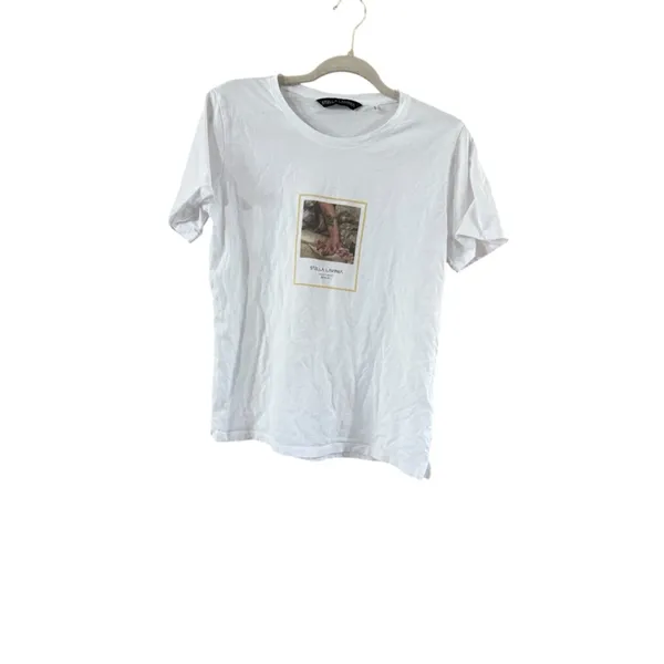 Women's Stella Lavinia White Short Sleeve Tee with Gold Graphic S - Image 3