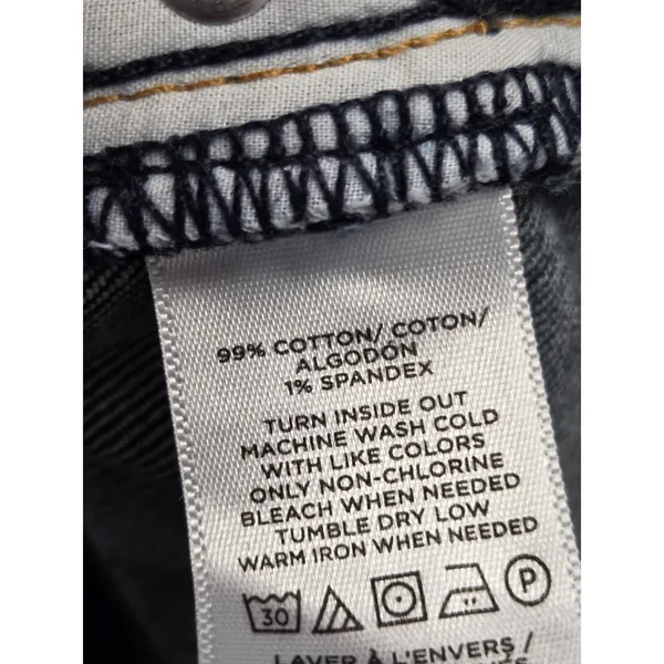 LOFT Outlet Dark Wash Cuffed High Rise Slim Straight Jeans Size 6 - Image 4