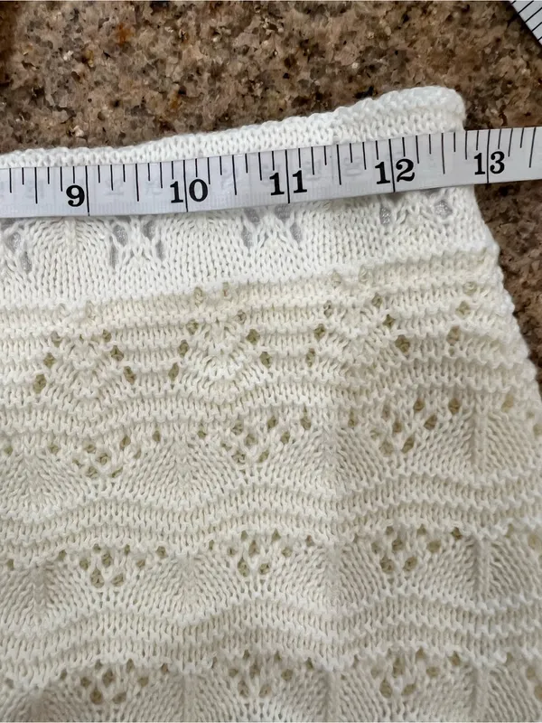 Commense Crochet Knit Crop Top Midi Skirt Set White Black Small NWT - Image 9