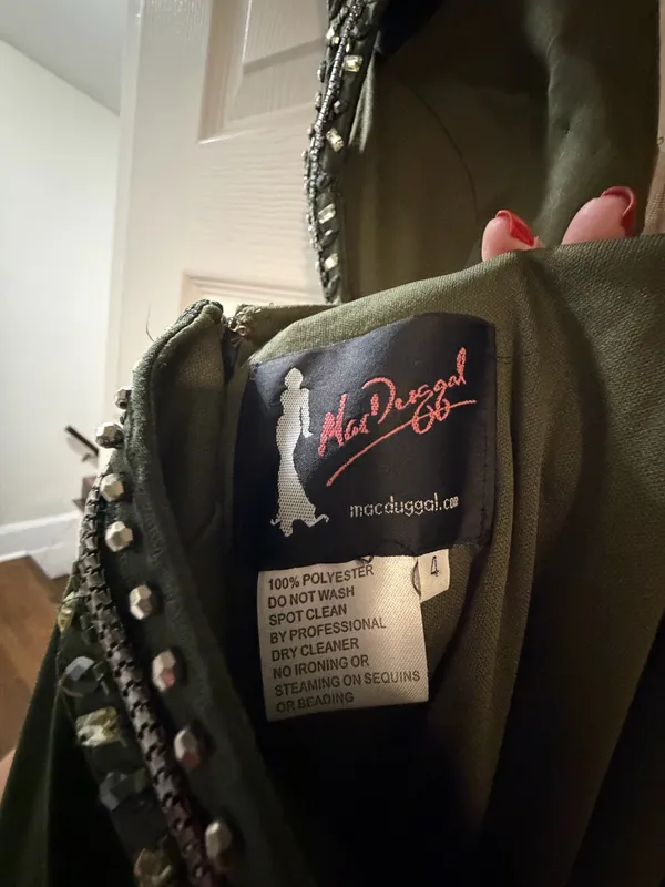 Green Embellished Mac Duggal Gown - Image 7
