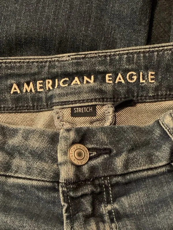 American Eagle Curvy Super High Rise Jeans Womens 0 -26x31 Blue Baggy Wide Leg - Image 3