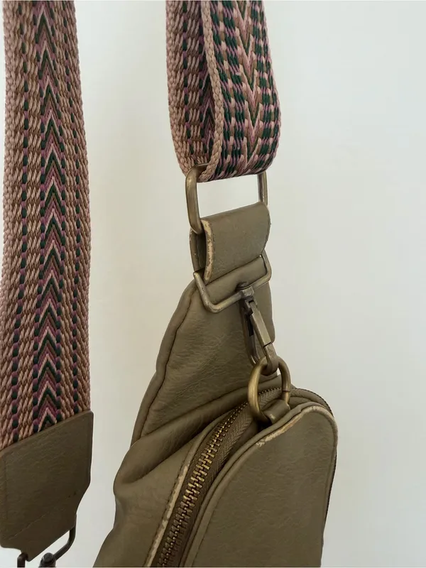 Anthropologie Olive Mini Crossbody with Patterned Woven Strap - Image 4