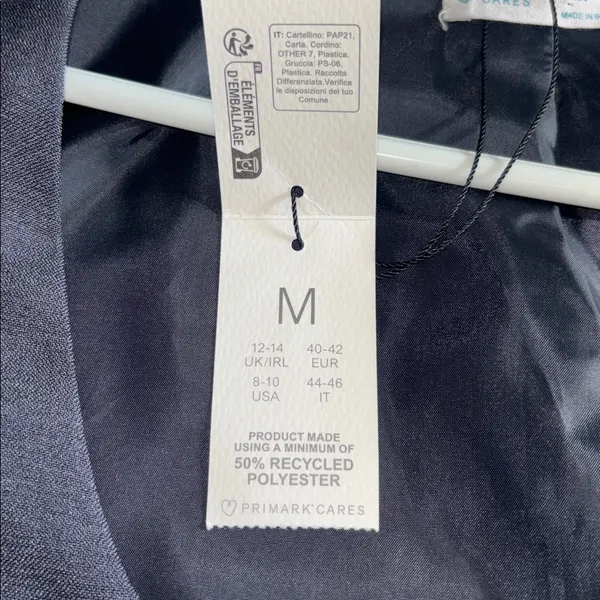 Paula Echevarria For Primark Slate Blue 3 Button Vest Nwts Size 8/10 Us Medium - Image 10