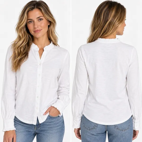 Boden white cotton ruffle - Image 2