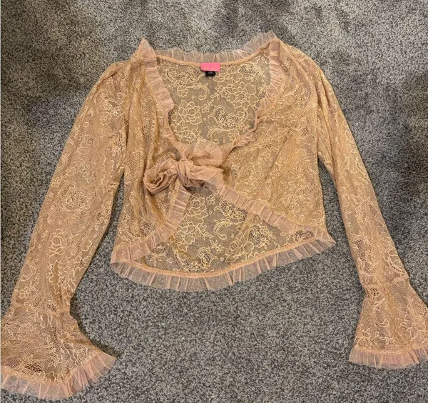 Betsey Johnson Vintage Tie Front Cardigan - Image 5