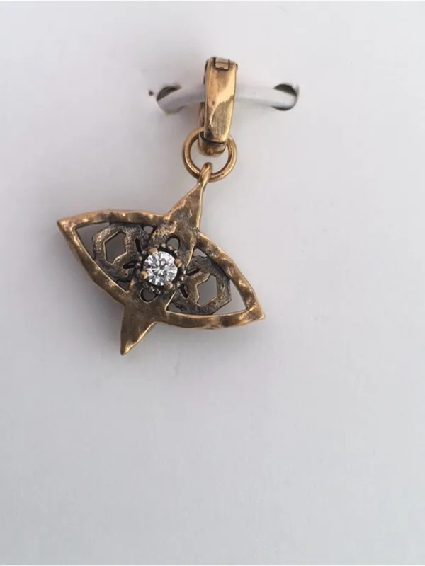 Kendra Scott 3 Gold-tone Cubic Zirconia Unicorn Horn Ring Evil Eye Charms - Image 2