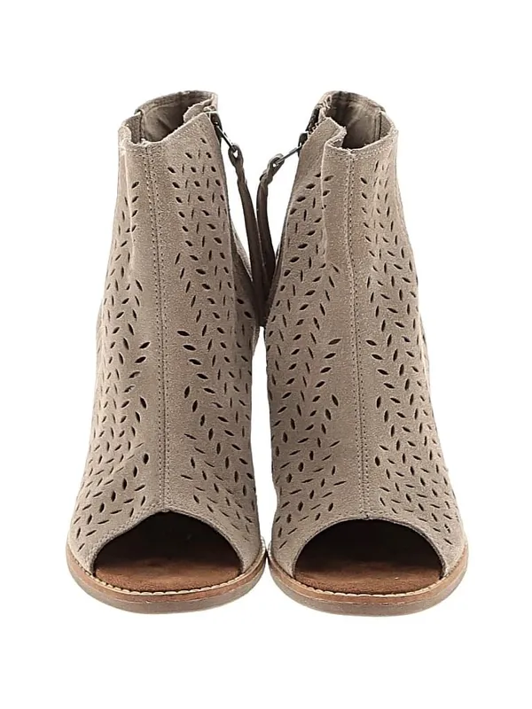 Toms Majorca Peep Toe Ankle Booties Suede - Image 9