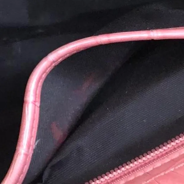 2000s Pink crocodile print faux leather shoulder baguette hand bag purse #fairycore - Image 8