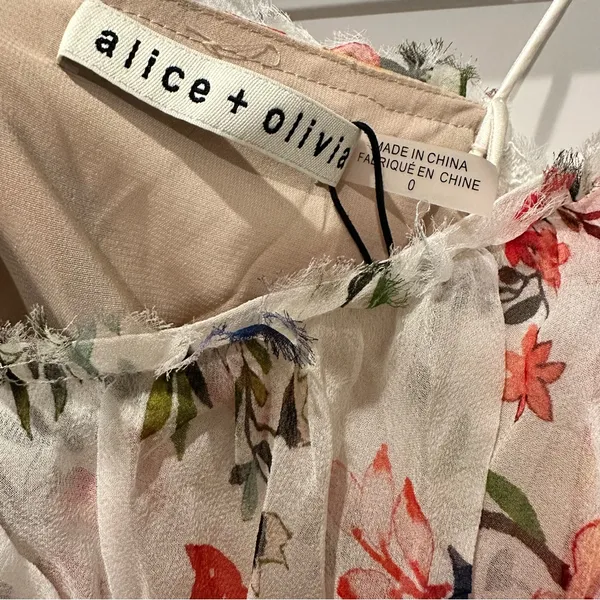 Alice and Olivia Floral Ruffle mini dress - Image 4