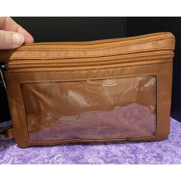 LUG‎ Peekaboo Pouch Wristlet Wallet RFID Burnt Orange Copper Travel Vacation - Image 2
