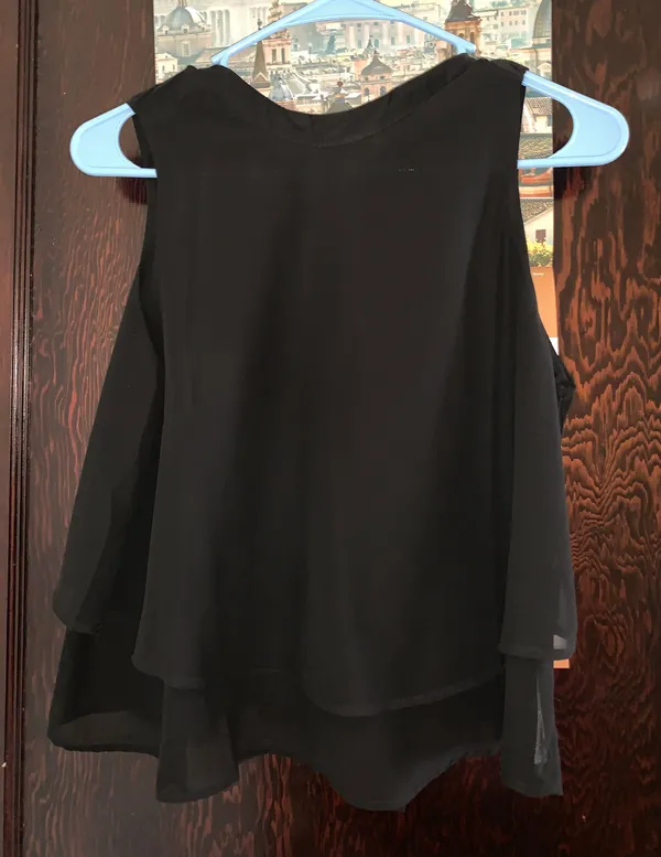 Calliope Black Layered Tank Top Size M - Image 3