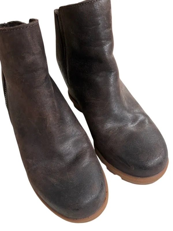 EUC Sorel Leather Joan of Arctic ll Wedge Boots Brown Size 7.5 - Image 3