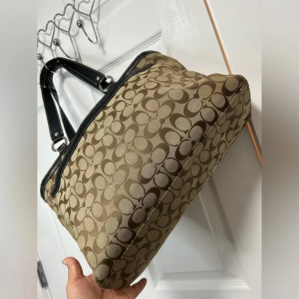 Coach Y2K Brown and Black Signature Tote - Image 8