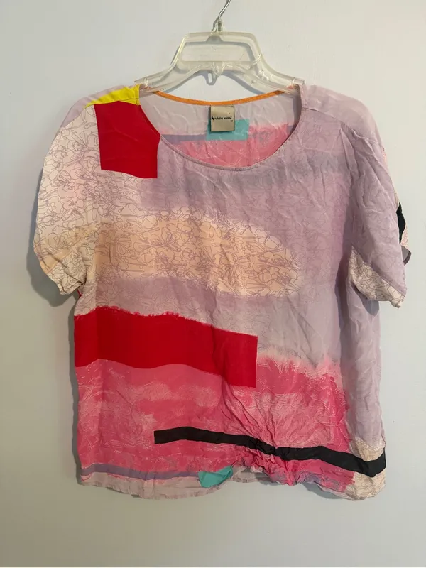 The Anthropologie H by Helen Bullock abstract silk top- medium - Image 2